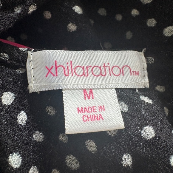 XHILARATION black an white polka dot tie top - Picture 9 of 9